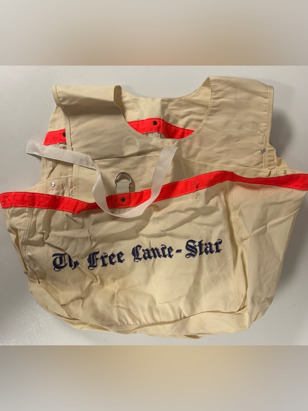 Vtg Free Lance Star Newspaper Canvas Delivery Bag Double Sided Virginia Newsboy